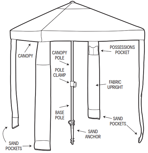 kmart 43193783 Beach Cabana Deluxe Stripe - Fig