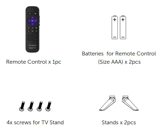 Westinghouse Roku TV - PACKAGE CONTENT 1