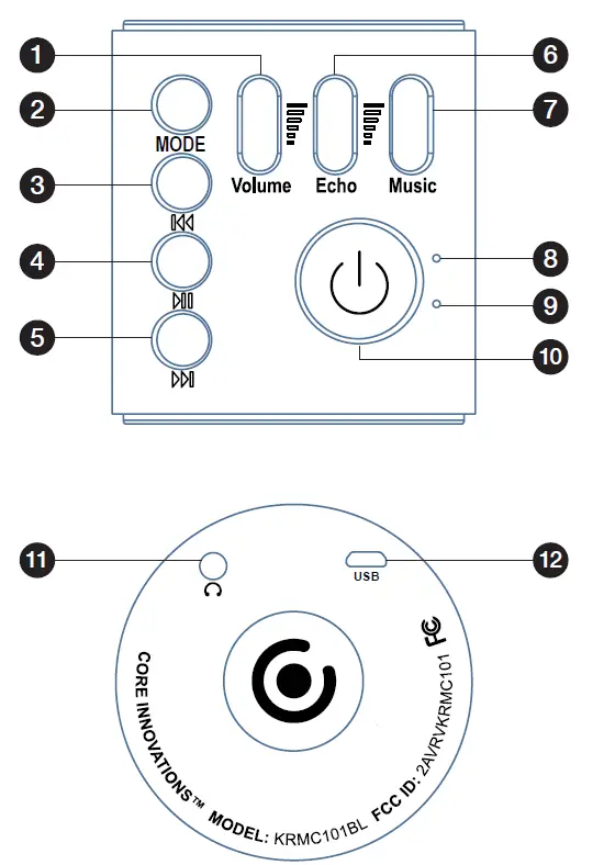DP AUDIO VIDEO KRMC101 Wireless Bluetooth Karaoke Microphone 2