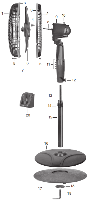 Comfort Zone CZST180 Series 18 Inch Turbo Performance Stand Fan - 2