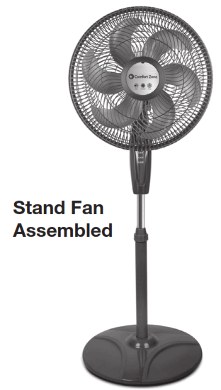 Comfort Zone CZST180 Series 18 Inch Turbo Performance Stand Fan - Fig9