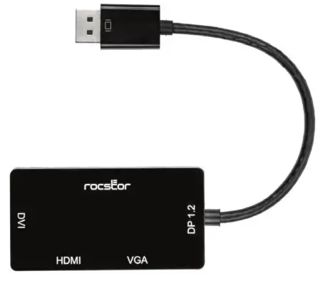 rocstor Y10A259 B1 3 in1 DisplayPort to HDMI Converter Adapter