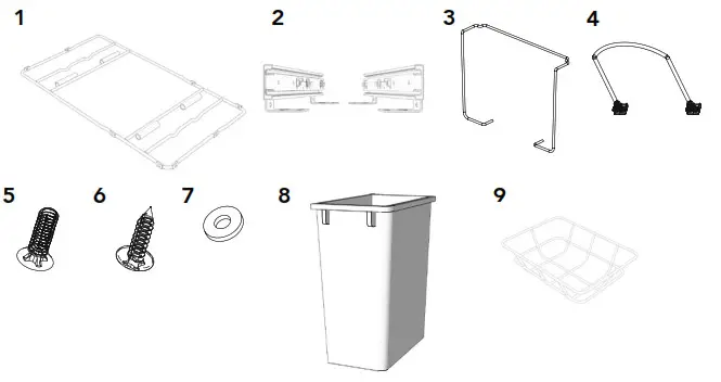 REV A SHELF RV 8PSC 11 5 20 Quart Soft Close 1 Pull out Trash - FIG 1