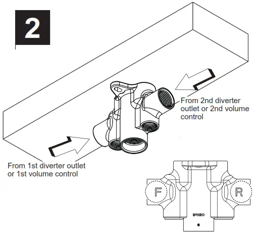 BRIZO R83992 Multi Function Ceiling Mount Shower Head Rough In Body - Figure 3