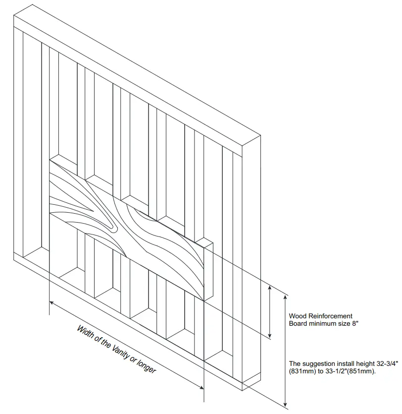 BLOSSOM V8016 Series VALENCIA Series Vanities - Wall Preparation