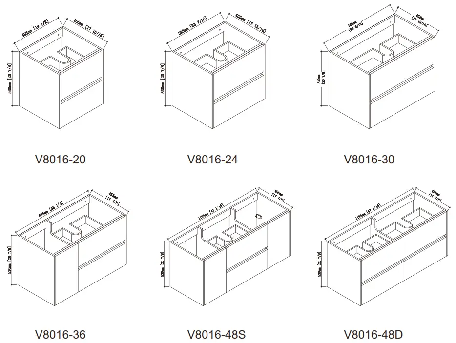 BLOSSOM V8016 Series VALENCIA Series Vanities