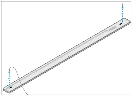 Attach the eyelets, cable, and M5