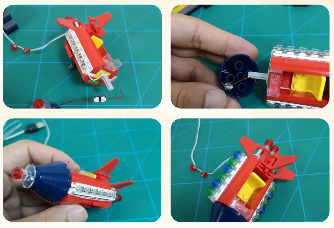 GAME OF BRICKS 40335 Light Kit for Space Rocket Ride-fig3