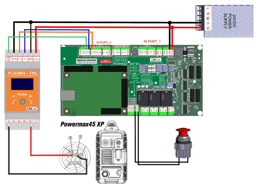 CNC4PC THC1 Torch Height Control - WIRING SAMPLE