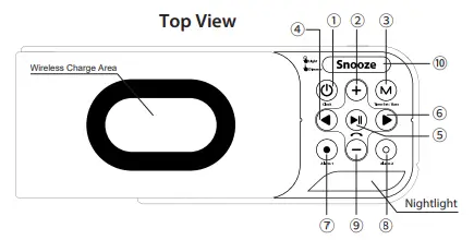 WEIYI EW C1000 Wireless Charging Clock Speaker - Overview1