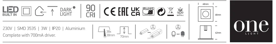 ONE-LIGHT-50103H-10W-Dark-Light-Recessed-Spot-Fig-1