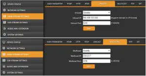 Main Stream Settings