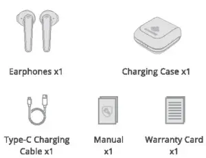 ENACFIRE B08Z7Z95JC Geek True Wireless Stereo Headphones - Packaging List