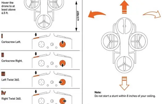 SHARPER IMAGE 1014291 Drone Aero Stunt LED Helicopter Drone- Trun