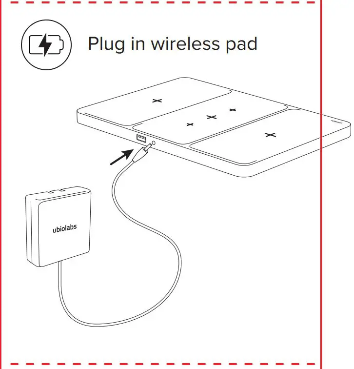uniolabs WCB290 Home Charging Center User Guide - Plug in wireless pad