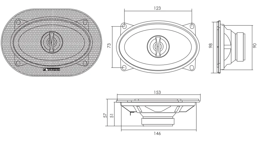 Nakamichi NSE4658 4x6 Inch 2-Way Coaxial Speaker fig2