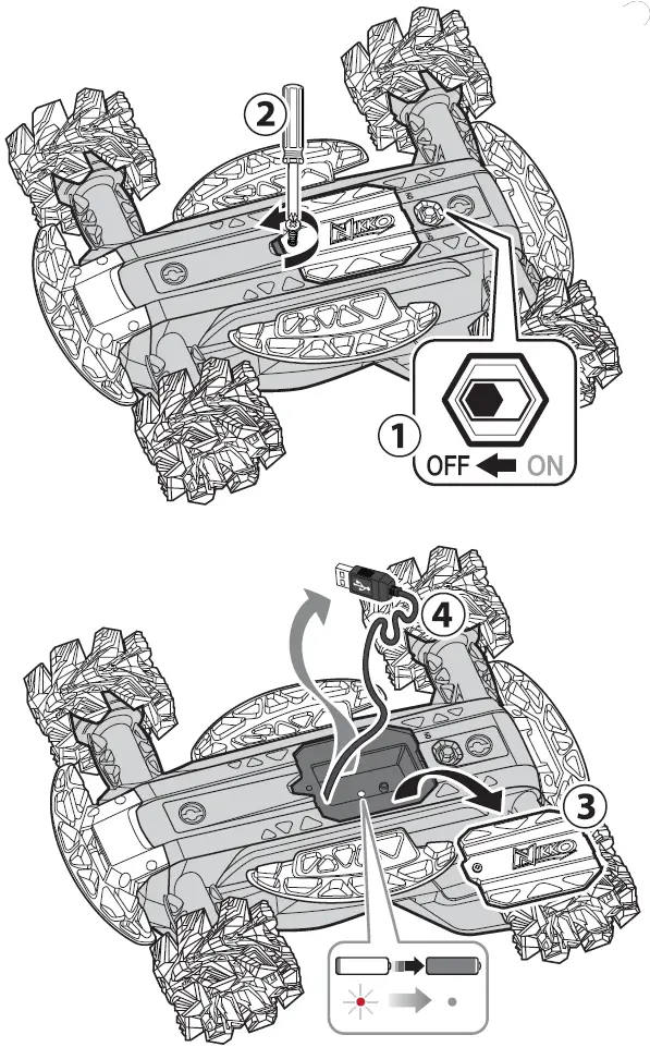 NIKKO 10210 Rock Crush RC Toy Car Parts 01