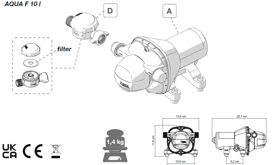 FIAMMA AQUA F 13 L Self-Priming Pump FIG 2