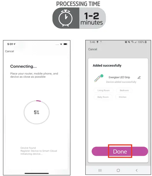Energizer EIS2 2002 Smart WiFi LED Light Strip - Time