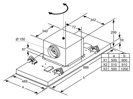 NEFF I95CPS8W5 Ceiling Mounted Ventilation - Dimensions