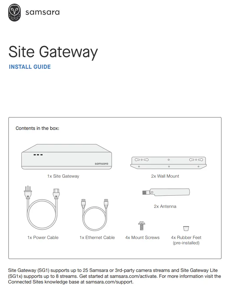 samsara SG1 Site Gateway Adds Robus Installation Guide