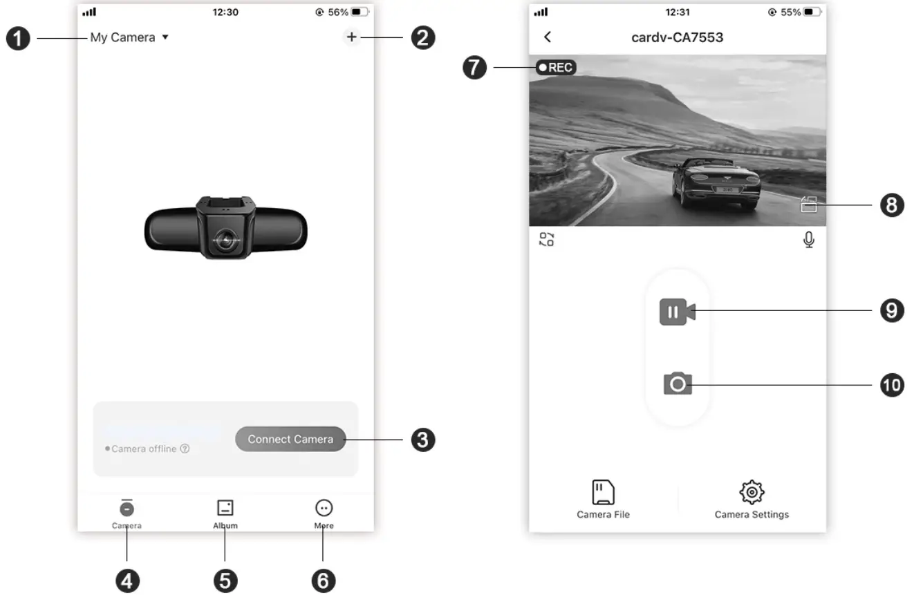 FITCAMX HD2 Dash Cam Universal Version - app4