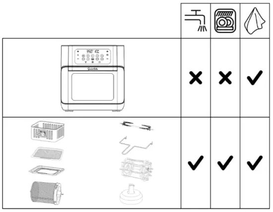 Sur La Table 13 Quart Multifunctional Air Fryer - electric shock