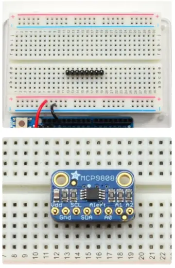 Adafruit MCP9808 Precision I2C Temperature Sensor - Arduino Code