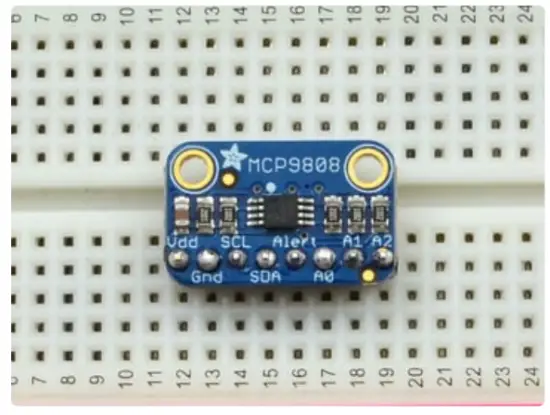 Adafruit MCP9808 Precision I2C Temperature Sensor - Arduino Wiring