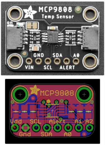 Adafruit MCP9808 Precision I2C Temperature Sensor - Pinouts