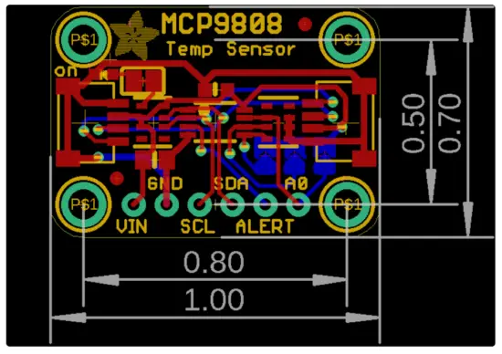 Adafruit MCP9808 Precision I2C Temperature Sensor - Print