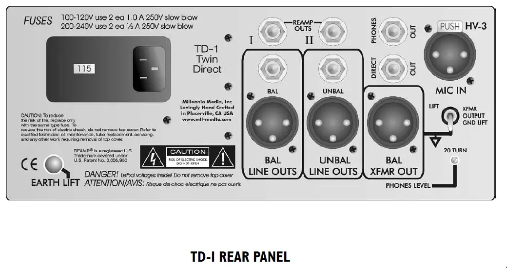 Millennia TD-1 Twin Direct Recording Channel fig 2