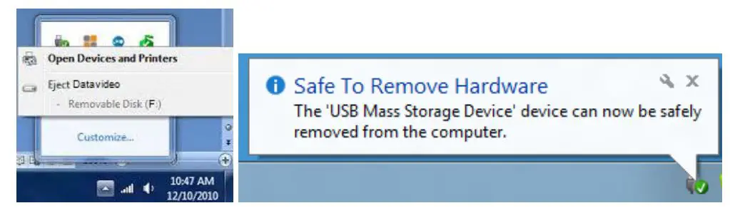 Datavideo DAC-91 SDI AUDIO EMBEDDER - Click on the Safely Remove Hardware and Eject Media