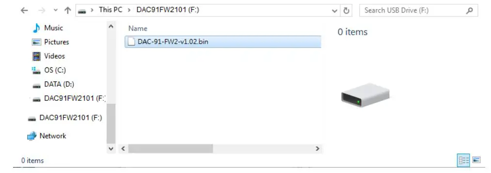 Datavideo DAC-91 SDI AUDIO EMBEDDER - Copy the FPGA Firmware 2 file (DAC-91-FW2-Vx.xxBIN)
