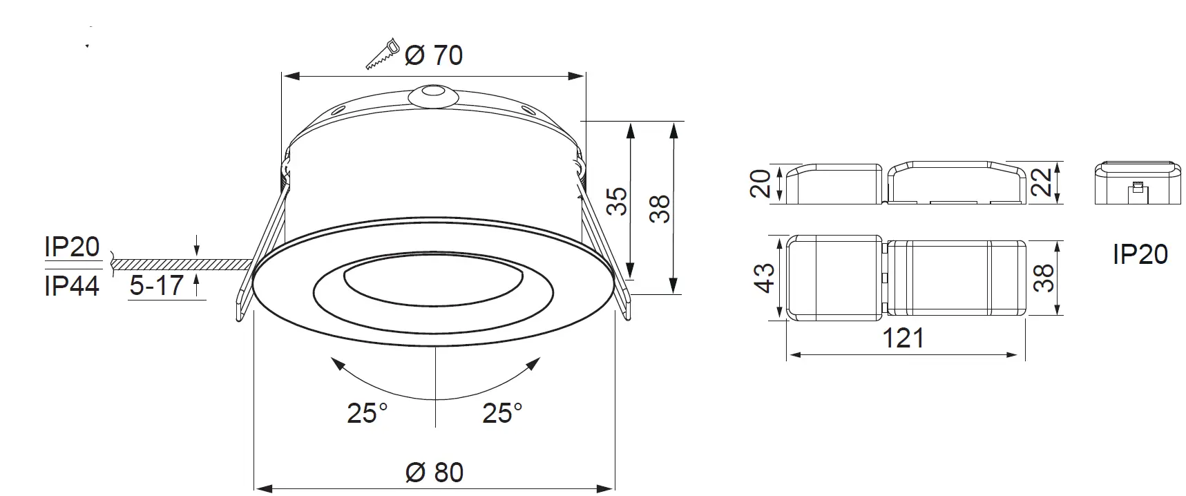 AIRAM 4126272 Compact Tilt Downlight Armatur 01