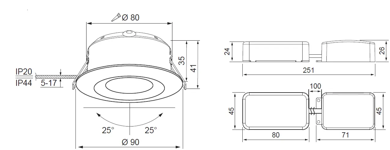 AIRAM 4126272 Compact Tilt Downlight Armatur 01