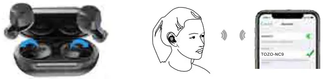 TOZO NC9 ANC Wireless Earbuds - Pair