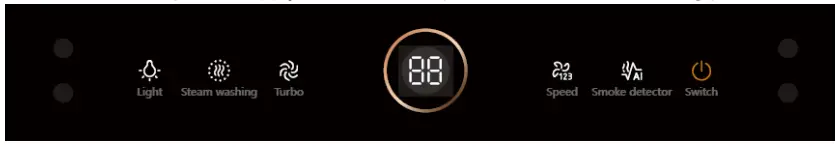 Midea 330411 T Canopy Rangehood with Smoke Detection - Control panel