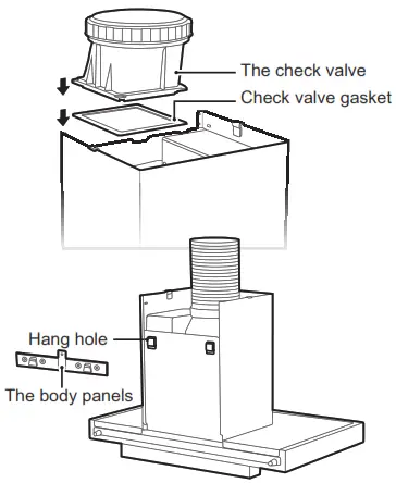 Midea 330411 T Canopy Rangehood with Smoke Detection - check valve