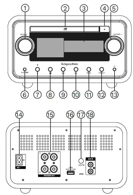 Kruger Matz KM1961 Micro HiFi System 1