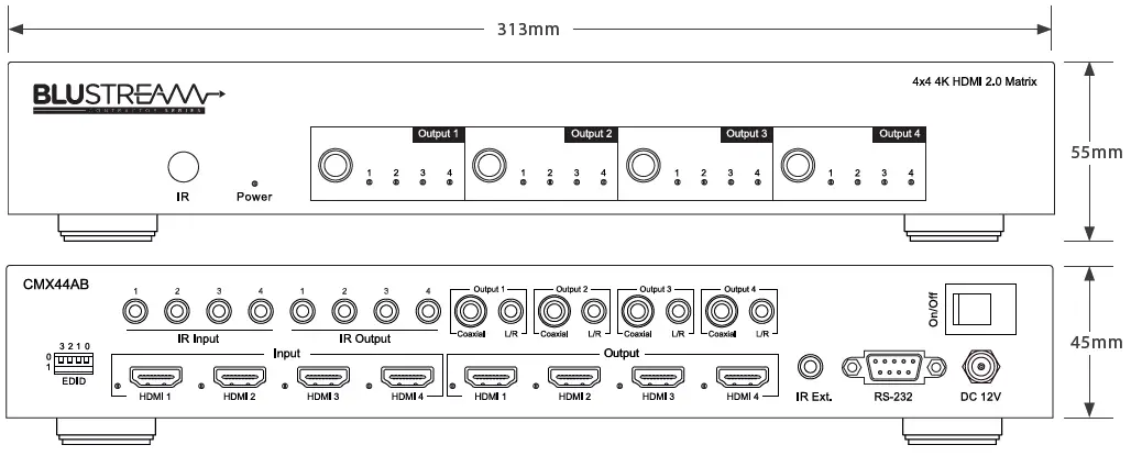 BLUSTREAM-CMX44AB-Contractor-4x4-HDMI-2.0-Matrix-fig-1