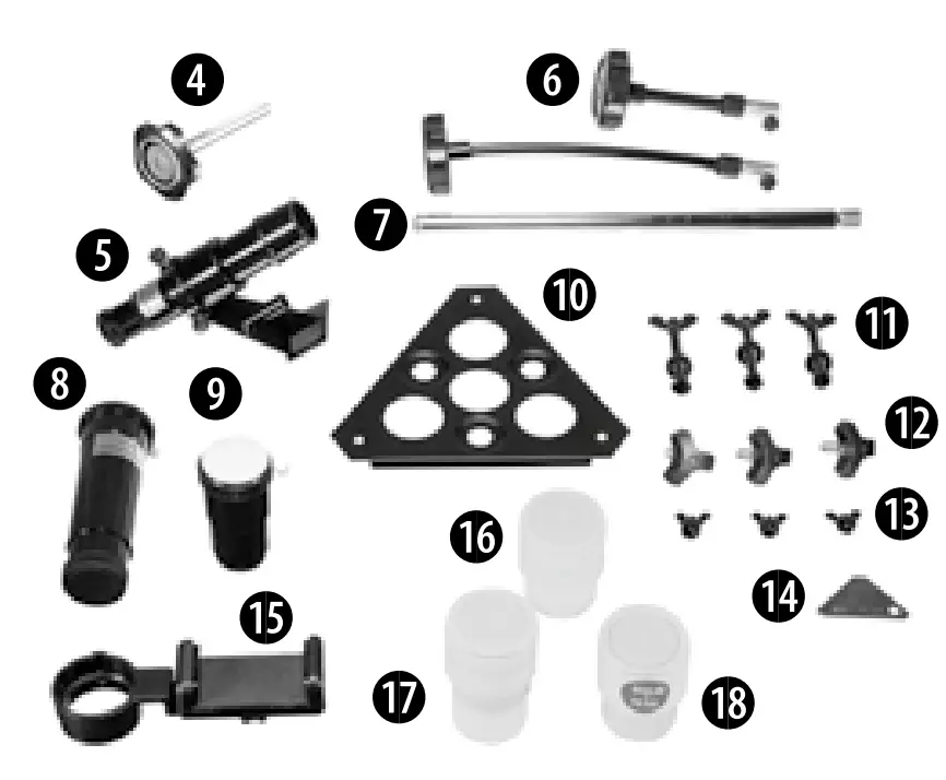 BRESSER 9454103 Reflector Telescope Package Content