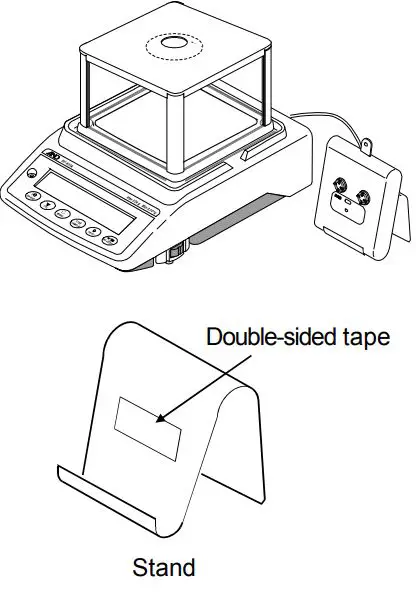 AND GXA-25 External Fanless Ionizer Instruction Manual - Place the ionizer on the stand and set it up on the side of the balance