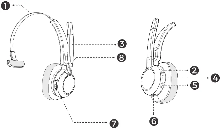 Sky Wing KH99M L Nosie Cancelling Headset - FIG 2