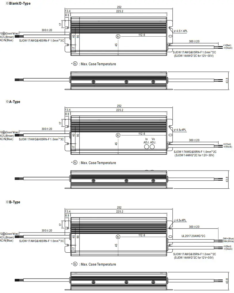 MEAN WELL HLG-320H Series 320W Constant Voltage and Constant Current LED Driver - SPECIFICATION