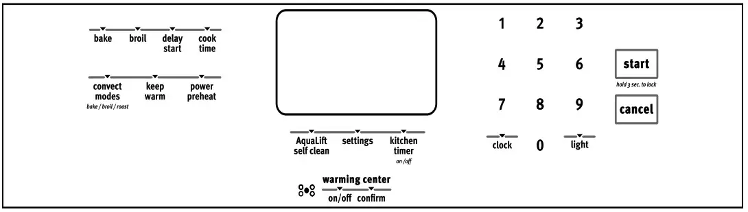 AquaLift Freestanding Electric Range - warning center