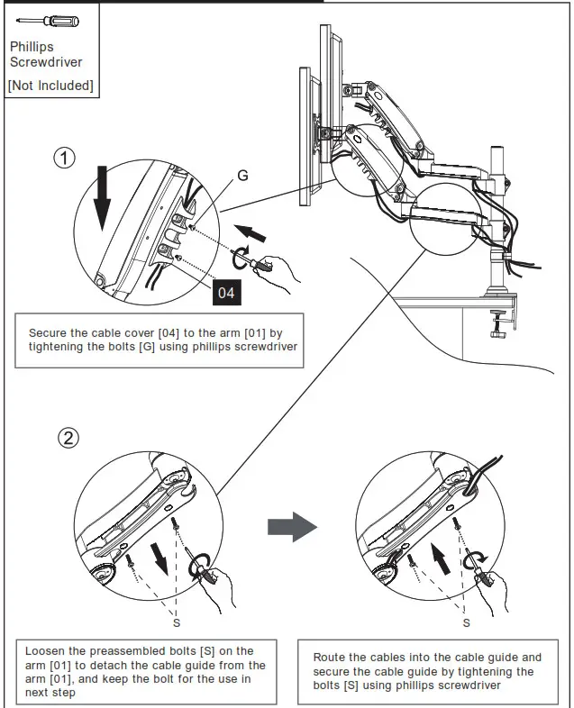 HUANUO Dual Gas Spring Monitor HNDS8 - Check the VESA Pattern 3