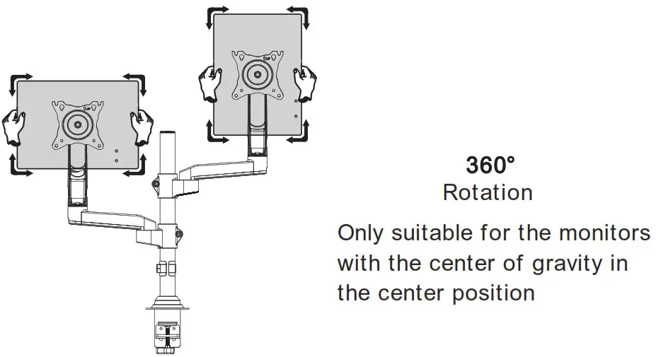 HUANUO Dual Gas Spring Monitor HNDS8 - Check the VESA Pattern6