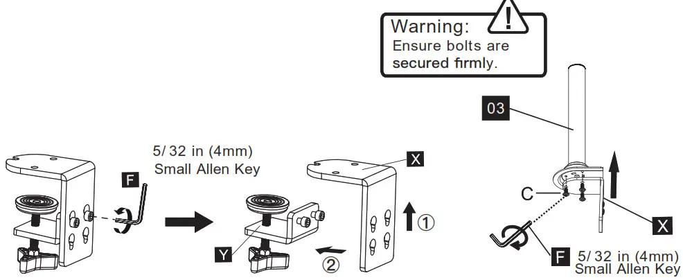 HUANUO Dual Gas Spring Monitor HNDS8 - For Clamp Mounting