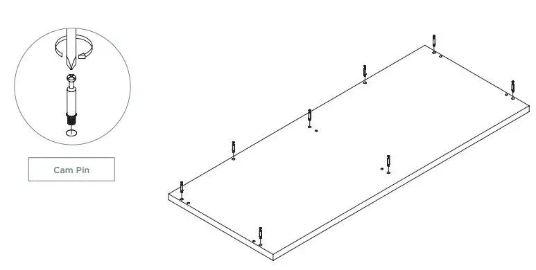 CLEAR DESIGN BLCC## Storage Laminate Conference Credenza Installation Guide - INSERT HARDWARE INTO BOTTOM PANEL